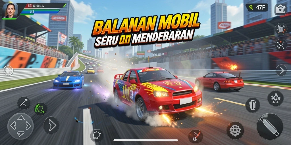 Tampilan gameplay Racing yang mendebarkan di 47F.