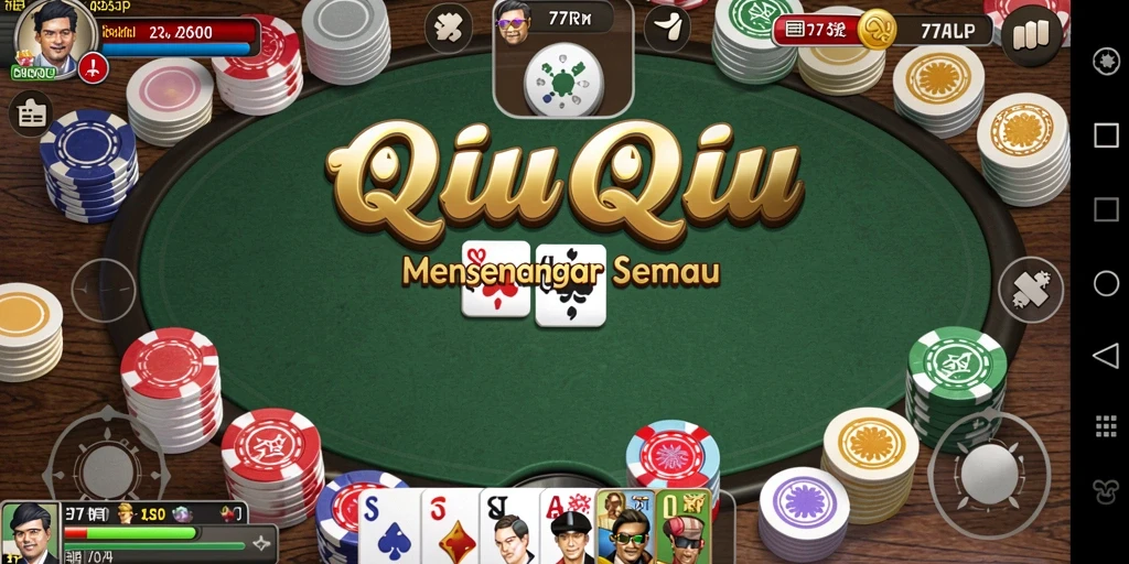 Screenshot utama 77RP menampilkan gameplay QiuQiu yang seru.