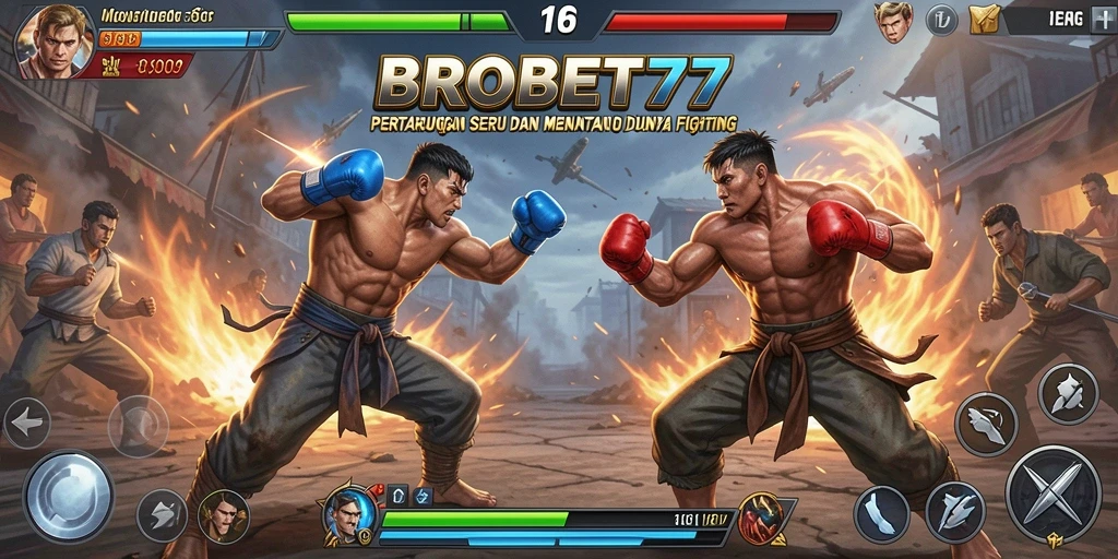 Tampilan gameplay BROBET77 yang penuh aksi dan pertarungan seru.