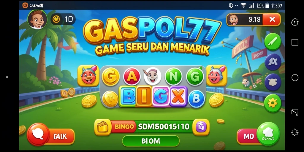 Tampilan gameplay GASPOL77 yang penuh warna dan seru.
