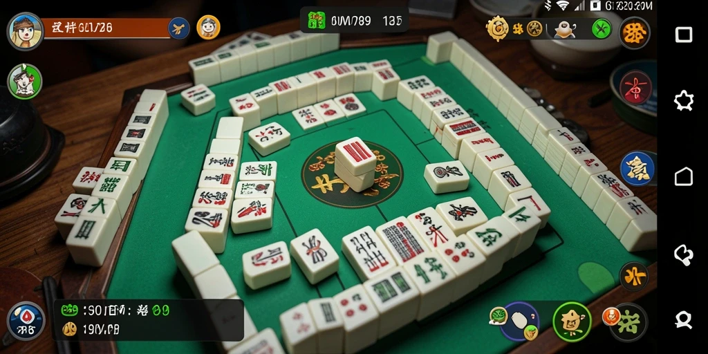Screenshot gameplay GOWIN789 menampilkan papan Mahjong yang penuh warna.