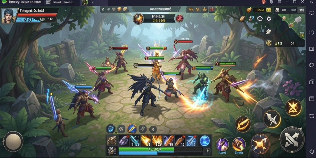 Tampilan gameplay menegangkan dalam ID678 yang penuh strategi SLG.