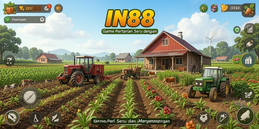 Tampilan gameplay pertanian yang menarik dan menyenangkan di IN88.