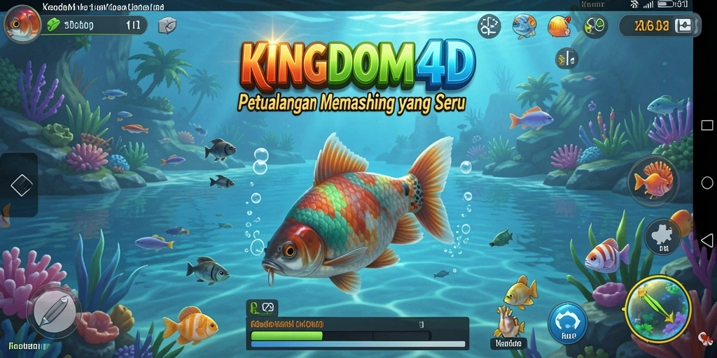 Tampilan gameplay <strong>KINGDOM4D</strong> dengan aksi memancing yang seru dan menantang.