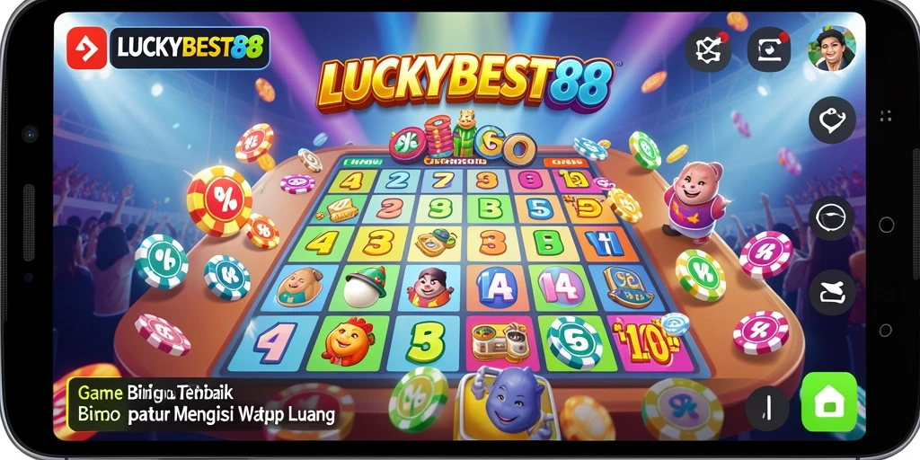 Screenshot gameplay LUCKYBEST88 dengan suasana bingo yang ceria.