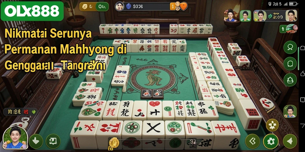 Screenshot OLX888 menampilkan gameplay Mahjong yang seru dan interaktif.