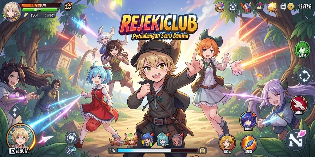 Tampilan gameplay seru dan karakter menarik dari REJEKICLUB.