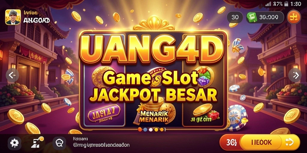 Tampilan seru dari gameplay slot UANG4D yang penuh warna.