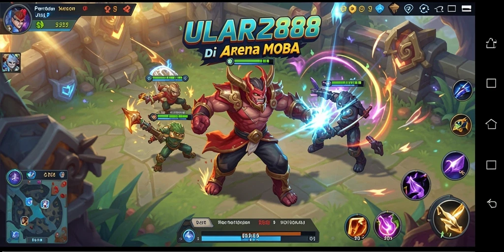 Skrinsut gameplay ULAR288 yang menampilkan pertarungan seru di arena.
