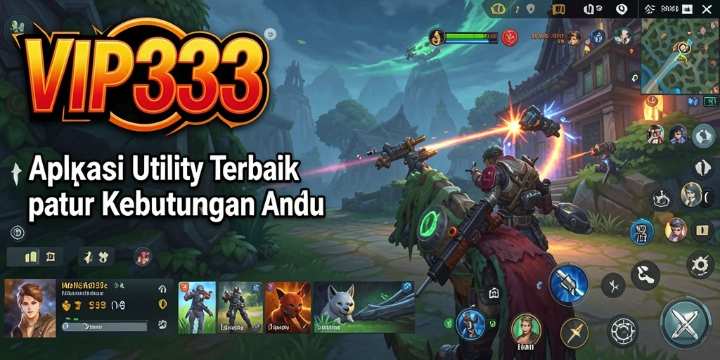 Tampilan utama VIP333 menampilkan fitur-fitur utilitas lengkap dengan desain yang menarik.