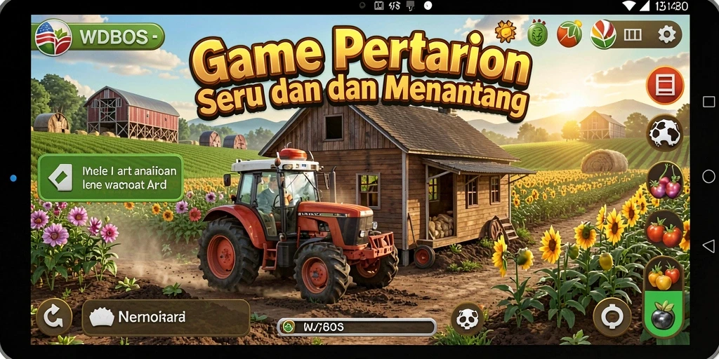 Screenshot gameplay WDBOS menunjukkan aksi bertani yang seru dan interaktif.